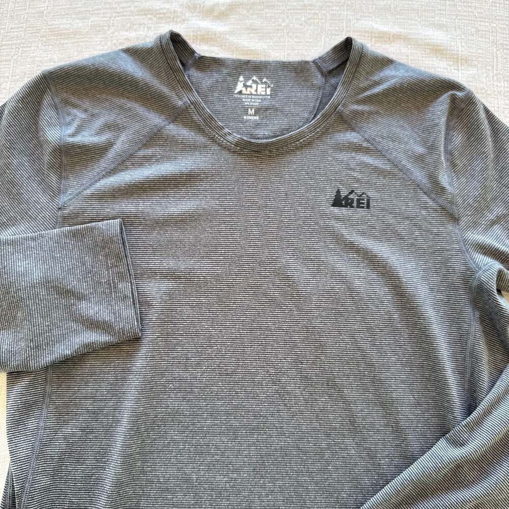 REI Womens Long Sleeve Striped Performance Shirt Size M